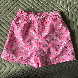 Janie and Jack flamingo swim trunks, size 6
